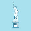 Statue of liberty - USA, New York | World famous buildings vector illustration Royalty Free Stock Photo