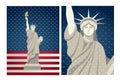 Statue of Liberty vector vintage design for 4th of July USA Royalty Free Stock Photo