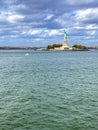 Statue of Liberty view from the boat over water, New York, USA Royalty Free Stock Photo