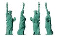 Statue of liberty. 4 views. isolate on white background. 3d render Royalty Free Stock Photo