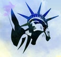 Statue of Liberty watercolor painting vector