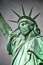 The statue of liberty wearing a mask. Coronavirus Covid-19 outbreak in New York and USA concept