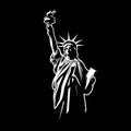 statue of liberty, white on black, AI generated Royalty Free Stock Photo