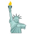 Statue of Liberty Winks. thumbs up landmark America. Sculpture