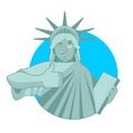 Statue of Liberty Winks. thumbs up landmark America. Sculpture