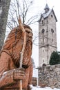 Liczyrzepa statue in front of the Wang Temple Royalty Free Stock Photo