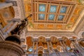 Statue Light Library of Congress Stained Glass Ceiling Washington DC Royalty Free Stock Photo