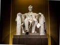 Statue of Lincoln at night. Lincoln Memorial, Washington DC Royalty Free Stock Photo