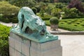 Statue of lion at Botanical Garden of Brussels Royalty Free Stock Photo