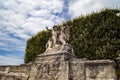 Statue of lion and cherub from Montpellier promenade du Peyrou Royalty Free Stock Photo