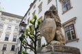 Statue of a lion in a Hofburg Royal Palace, Vienna Royalty Free Stock Photo