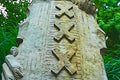 statue of a lion holding a shield