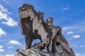 Statue Lion a l`enfant at Pont Alexandre III in Paris