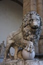 Statue of Lion on Piazza della Signoria, Florence, Italy Royalty Free Stock Photo