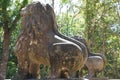 A statue of lion at Prasat Tao in Sambor Prei Kuk in Cambodia