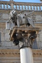 Statue of the lion of Saint Mark, Piazza Erbe, Verona Royalty Free Stock Photo