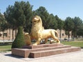 Statue of the lion in Termiz, Uzbekistan.