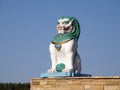 Statue of a lion on the territory of the datsan. Ulan-Ude. Buryatia.