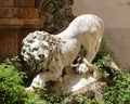 Statue of a lion, white marble
