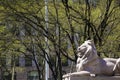 Statue Of Lion In Bryant Park Of New York
