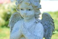 Statue little angel close-up Royalty Free Stock Photo