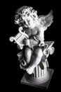 Statue of Little Cupid playing harp