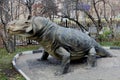 Moscow, Russia - October 28, 2019: Statue: Lizard Estemmenozuh