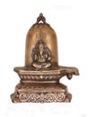 statue of lord ganesh sitting on a sacred shiva linga stone Royalty Free Stock Photo