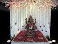 Statue of Lord Ganesha, decorated with flowers