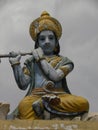 Bangalore, Karnataka, India - January 1, 2009 Statue of Lord Krishna with flute