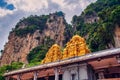 Statue of Lord Muragan and entrance at Batu Caves in Kuala Lumpur, Malaysia Royalty Free Stock Photo