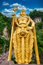 Statue of Lord Muragan and entrance at Batu Caves in Kuala Lumpur, Malaysia Royalty Free Stock Photo