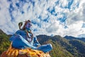 Statue of Lord Shiva on the Ganga river ban Royalty Free Stock Photo