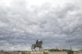 Statue of Louis. In the centre of Place BellecourLyon-France stands an equestrian statue of King Louis XIV, erected by Lemot in Royalty Free Stock Photo