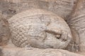 Statue of lying Buddha at Gal Vihara in Polonnaruwa or Pulattip Royalty Free Stock Photo