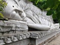 A statue of lying Buddha in a perspective projection Royalty Free Stock Photo