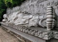 A statue of lying Buddha in a perspective projection Royalty Free Stock Photo