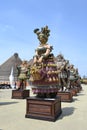Statue of Macedonia in a group of statues of The Food People by Dante Ferretti at the Expo Milano 2015.