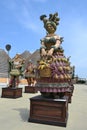 Statue of Macedonia in a group of statues of The Food People by Dante Ferretti at the Expo Milano 2015.