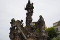 Statue of the Madonna attending to St. Bernard on Charles bridge, Prague. Czech Republic Royalty Free Stock Photo