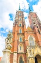 Statue of Madonna and Child monument in old historical city centre, Ostrow Tumski, Wroclaw, Poland Royalty Free Stock Photo