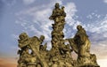 Statue of Madonna and St. Bernard at Charles bridge in Prague Royalty Free Stock Photo