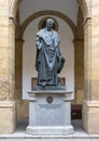 Statue of Maese Rodrigo de Santaella in the Patio del Reloj of the Rectorate of the University of Seville.