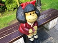 Statue of Mafalda character in Oviedo, Spain