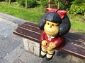 Statue of Mafalda character in Oviedo, Spain