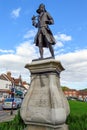 A statue of Major General James Wolfe on The Green in Westerham, Kent, UK