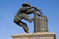 Statue of a man making wine Royalty Free Stock Photo