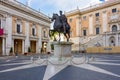 Statue of Marcus Aurelius on Capitoline Hill in Rome, Italy Royalty Free Stock Photo