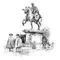 Statue of Marcus Aurelius vintage illustration