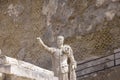 Statue of Marcus Nonius Balbus in ruins of an ancient city near Naples, Herculaneum, Italy